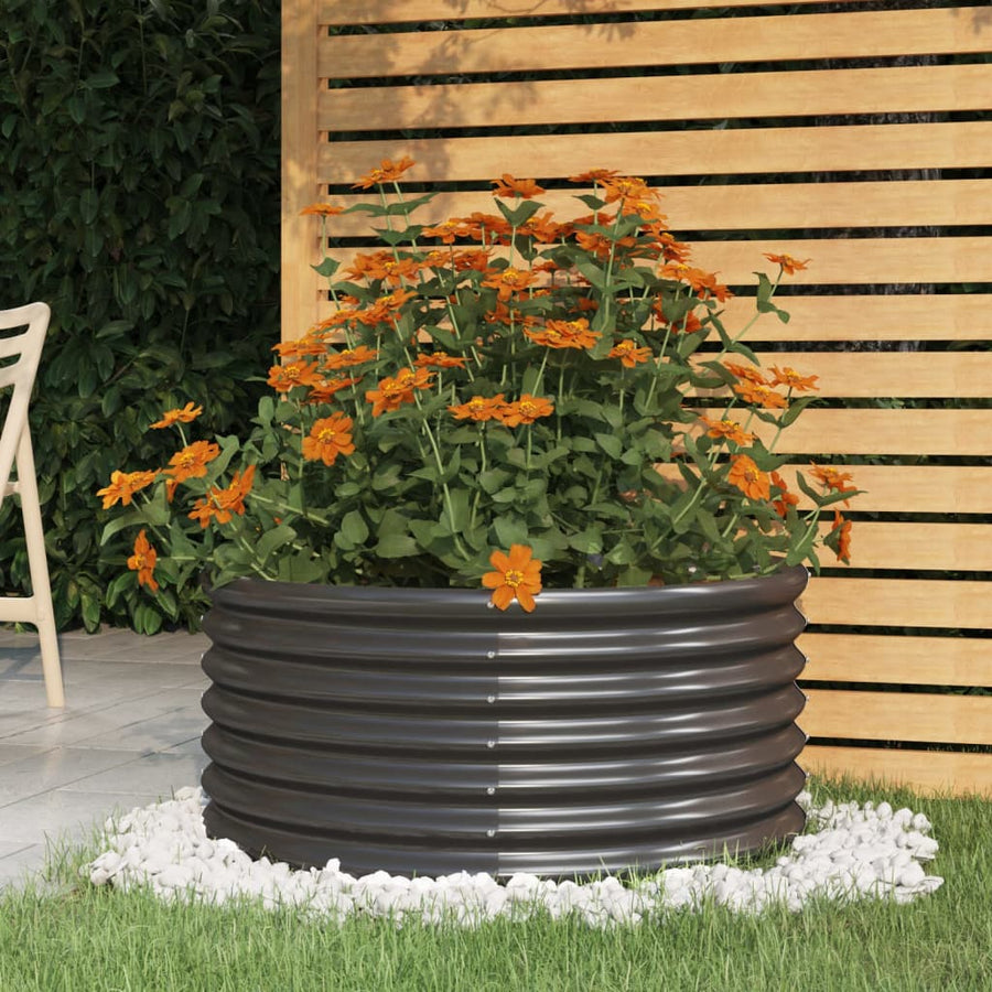 Plantenbak 80X80X36 Cm Gepoedercoat Staal Antracietkleurig 80 x 80 x 36 cm