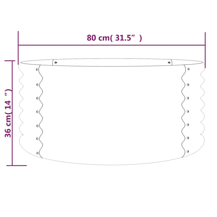 Plantenbak Gepoedercoat Staal Kleurig 1 80 x 80 x 36 cm Zilver