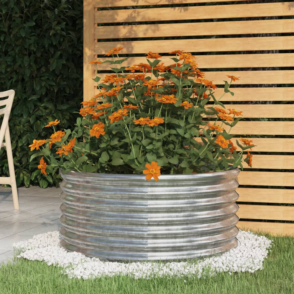 Plantenbak Gepoedercoat Staal Kleurig 1 80 x 80 x 36 cm Zilver