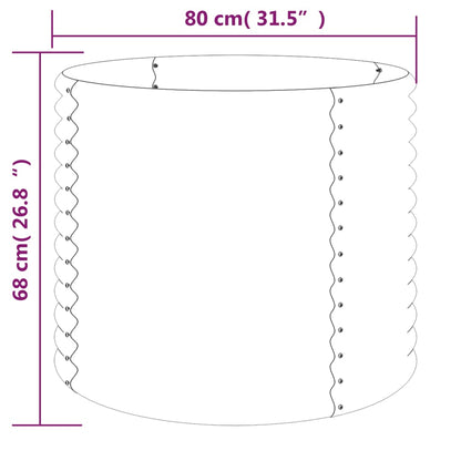 Plantenbak Gepoedercoat Staal 80 x 80 x 68 cm Groen