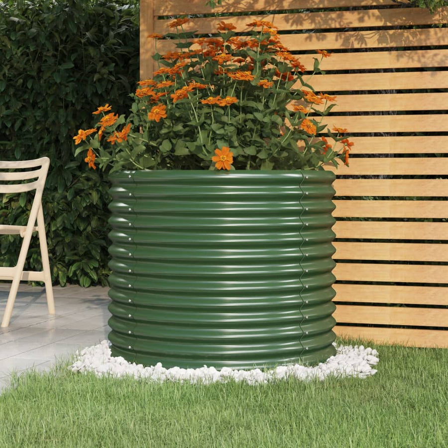 Plantenbak Gepoedercoat Staal 80 x 80 x 68 cm Groen
