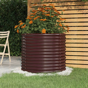 Plantenbak 80x80x68 cm gegalvaniseerd staal bruin