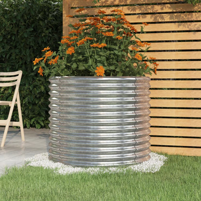 Plantenbak 80X80X68 Cm Gepoedercoat Staal Zilverkleurig