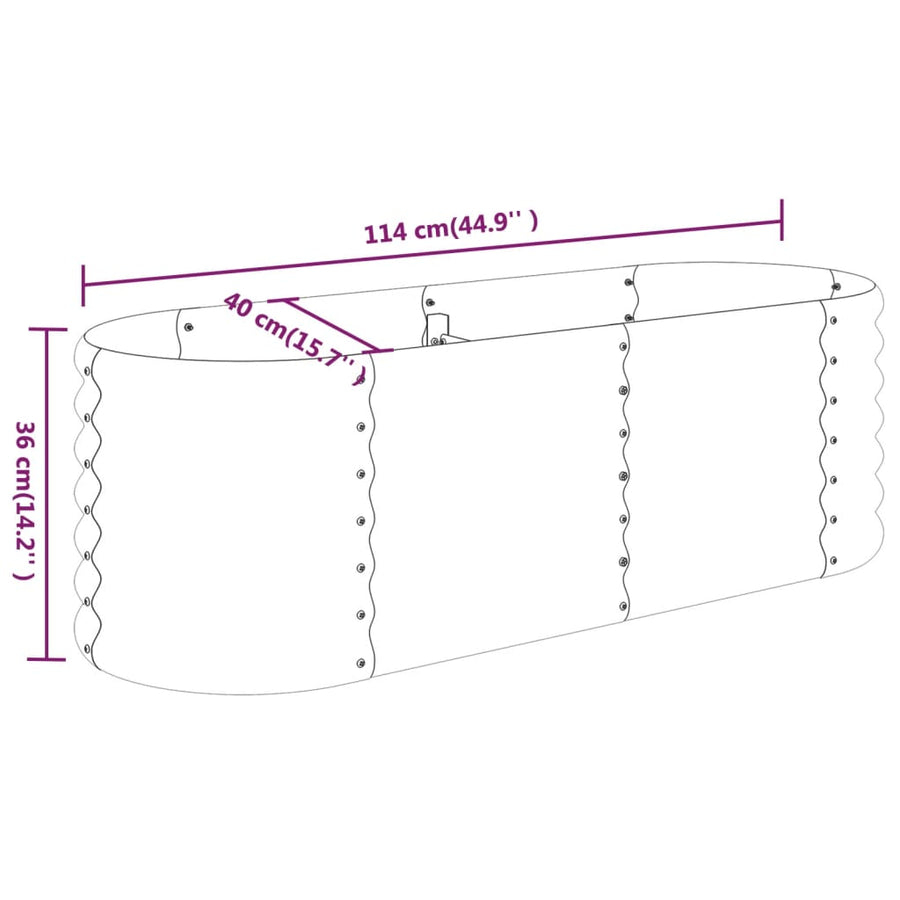 Plantenbak 114X40X36 Cm Gepoedercoat Staal Groen 114 x 40 x 36 cm