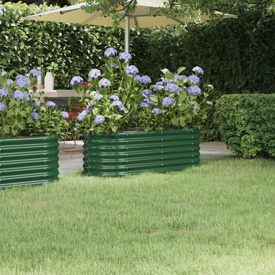 Plantenbak 332X40X36 Cm Gepoedercoat Staal Antracietkleurig