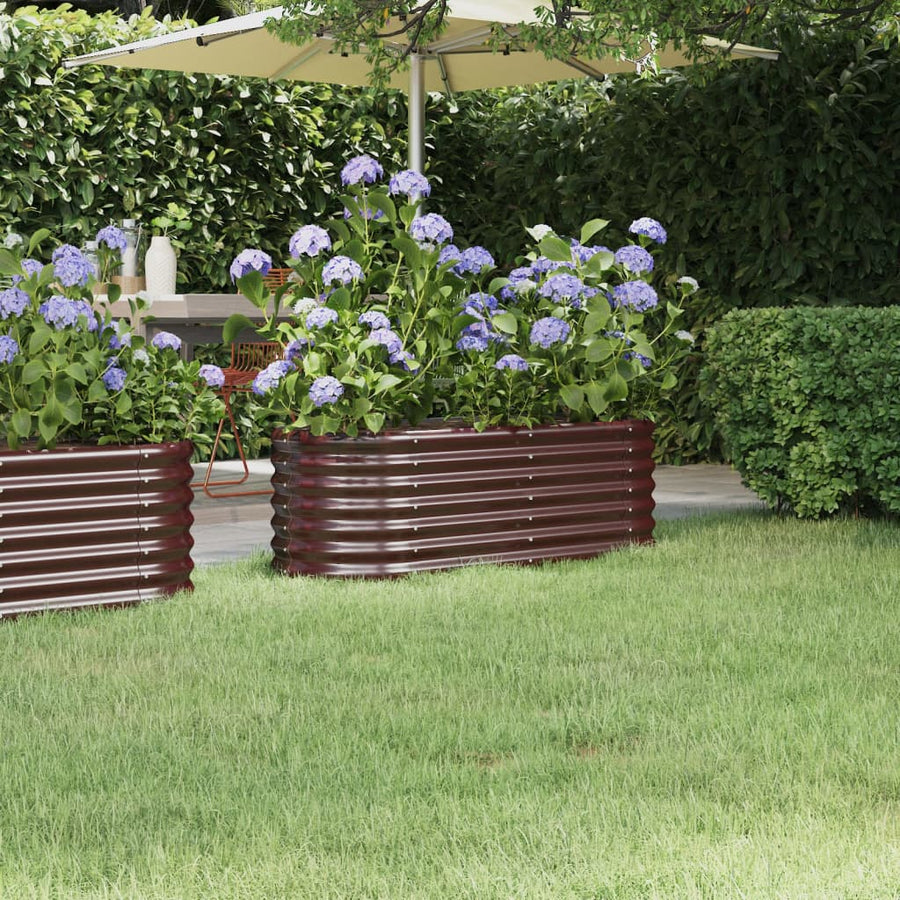 Plantenbak 332X40X36 Cm Gepoedercoat Staal Antracietkleurig