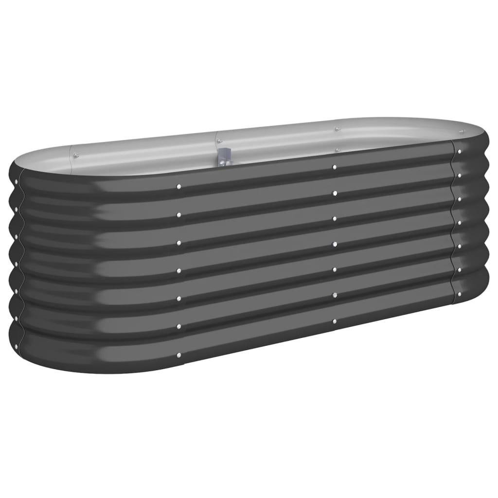 Plantenbak 114X40X36 Cm Gepoedercoat Staal Antracietkleurig 114 x 40 x 36 cm