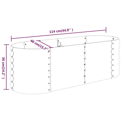 Plantenbak 114X40X36 Cm Gepoedercoat Staal Antracietkleurig 114 x 40 x 36 cm