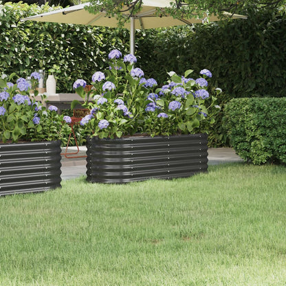 Plantenbak 114X40X36 Cm Gepoedercoat Staal Antracietkleurig 114 x 40 x 36 cm
