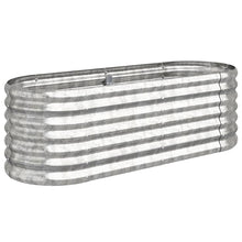 Plantenbak 114x40x36 cm gepoedercoat staal zilverkleurig