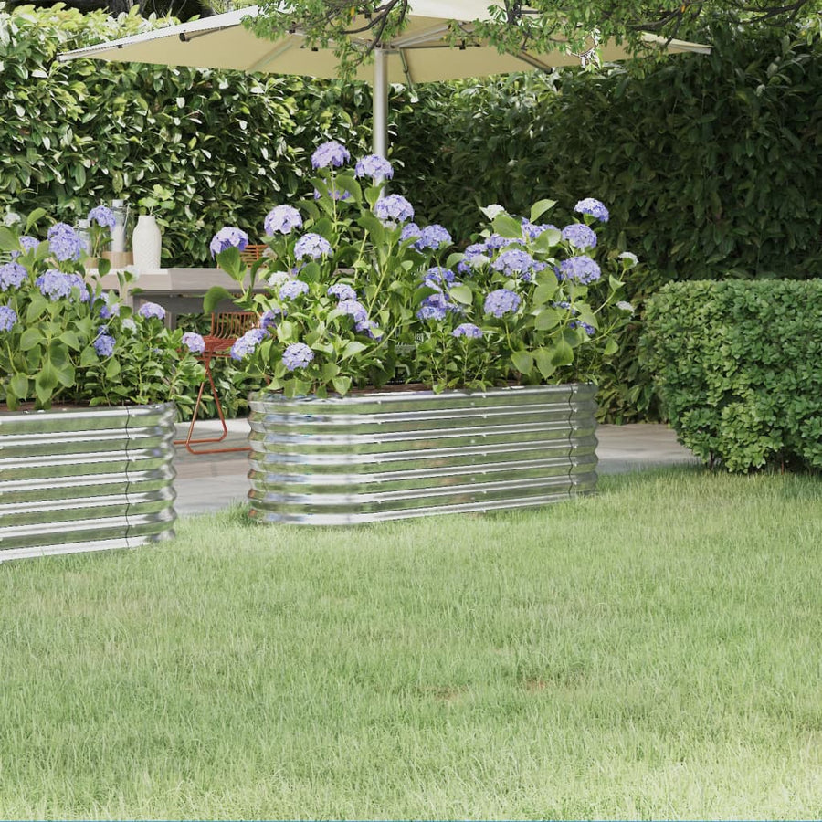 Plantenbak 332X40X36 Cm Gepoedercoat Staal Antracietkleurig