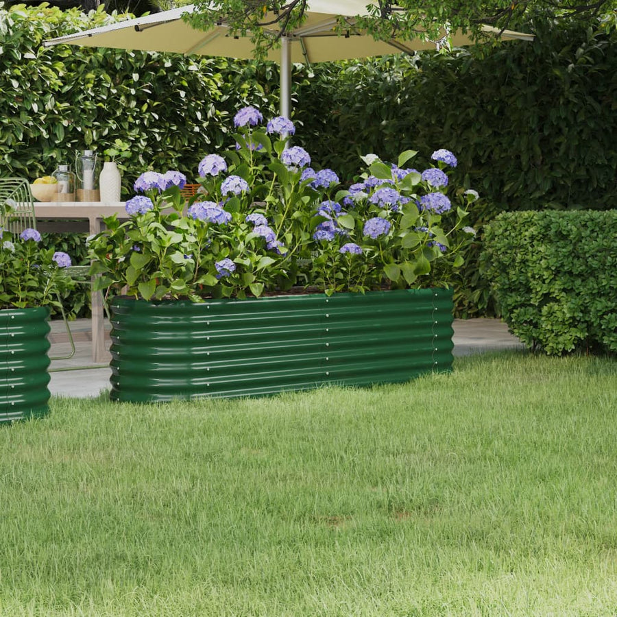 Plantenbak 332X40X36 Cm Gepoedercoat Staal Antracietkleurig