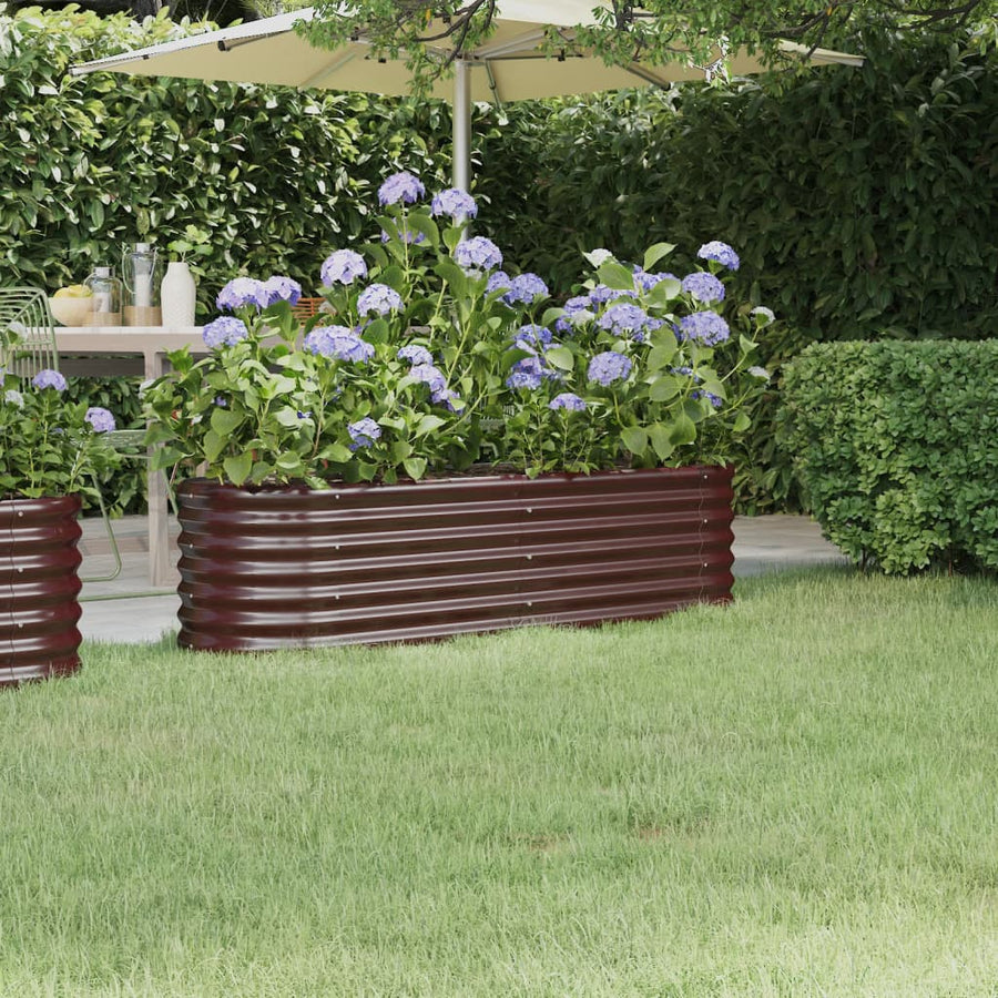Plantenbak 332X40X36 Cm Gepoedercoat Staal Antracietkleurig