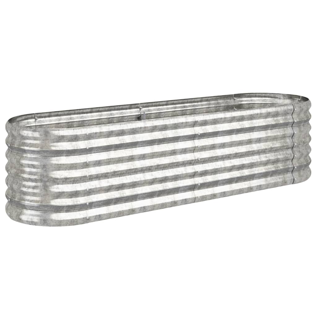 Plantenbak 152X40X36 Cm Gepoedercoat Staal Zilverkleurig 152 x 40 x 36 cm