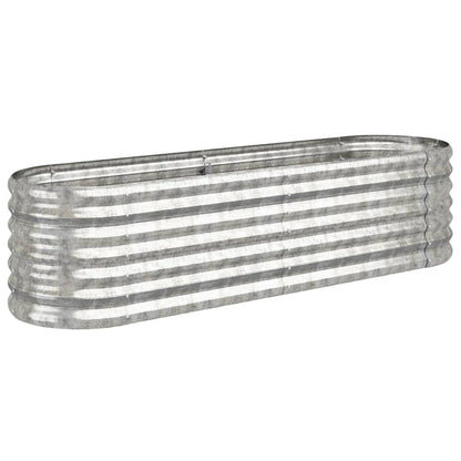 Plantenbak 152X40X36 Cm Gepoedercoat Staal Zilverkleurig 152 x 40 x 36 cm