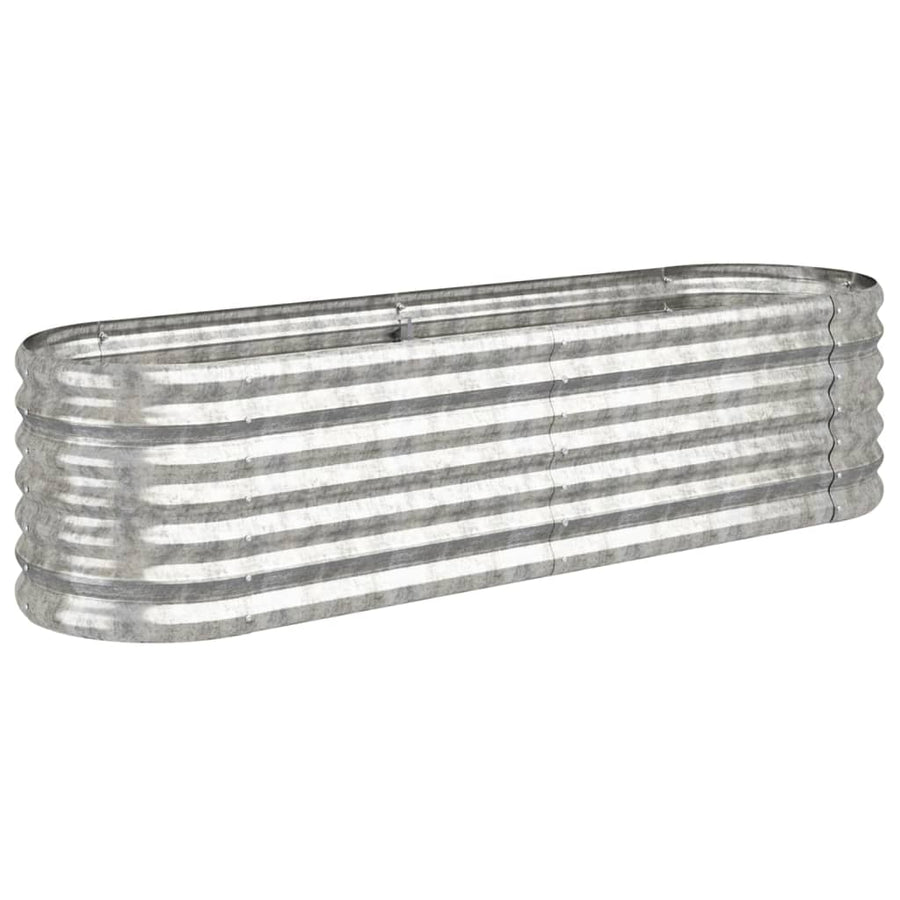 Plantenbak 152X40X36 Cm Gepoedercoat Staal Zilverkleurig 152 x 40 x 36 cm