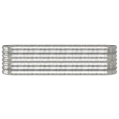 Plantenbak 152X40X36 Cm Gepoedercoat Staal Zilverkleurig 152 x 40 x 36 cm