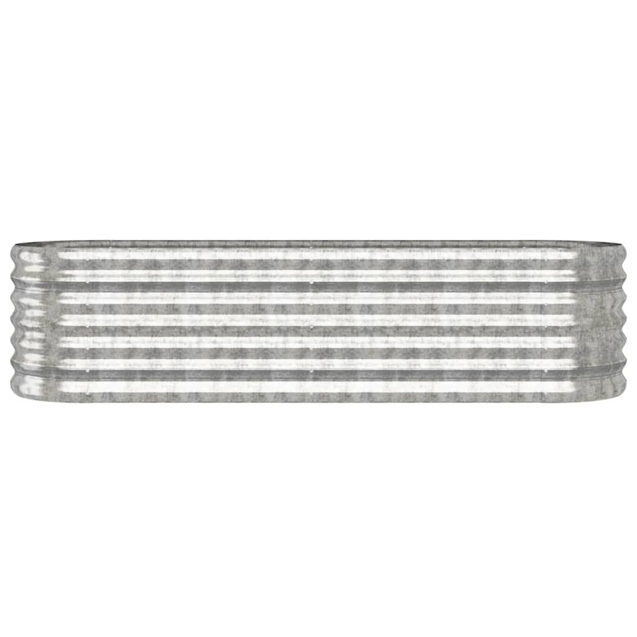 Plantenbak 152X40X36 Cm Gepoedercoat Staal Zilverkleurig 152 x 40 x 36 cm