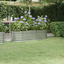 Plantenbak 152X40X36 Cm Gepoedercoat Staal Zilverkleurig 152 x 40 x 36 cm