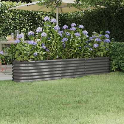 Plantenbak 332X40X36 Cm Gepoedercoat Staal Antracietkleurig