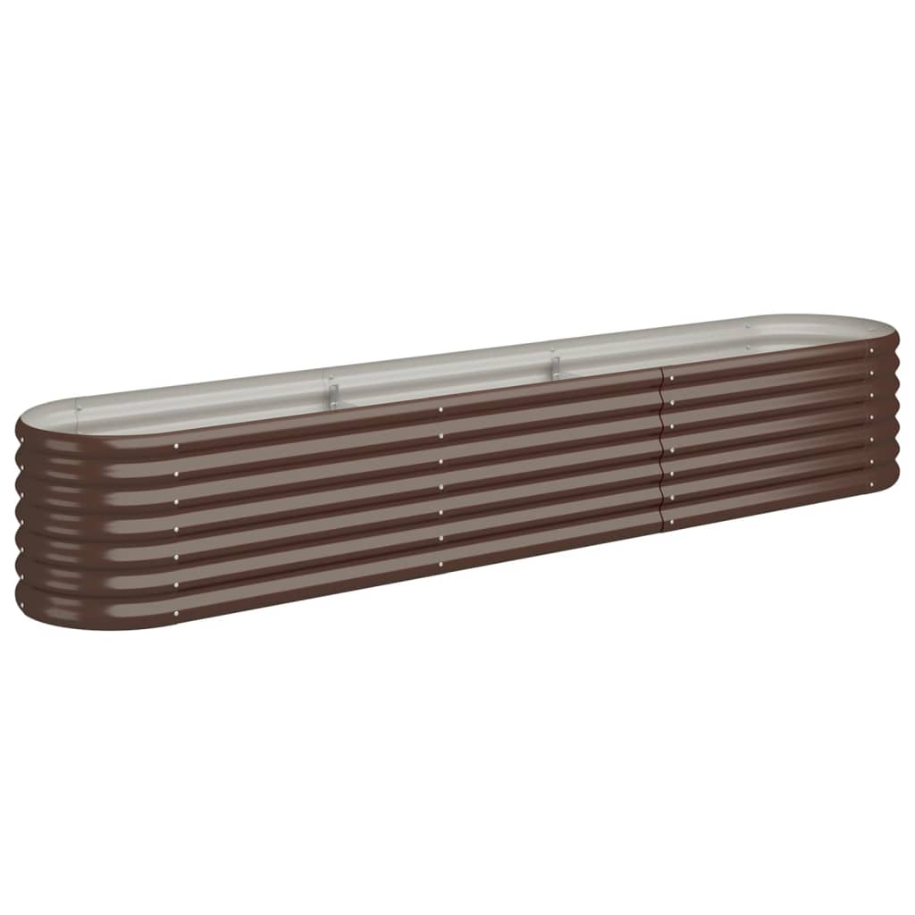 Plantenbak 224X40X36 Cm Gepoedercoat Staal Bruin 224 x 40 x 36 cm