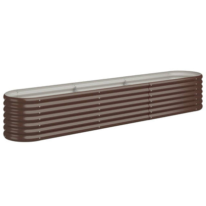 Plantenbak 224X40X36 Cm Gepoedercoat Staal Bruin 224 x 40 x 36 cm