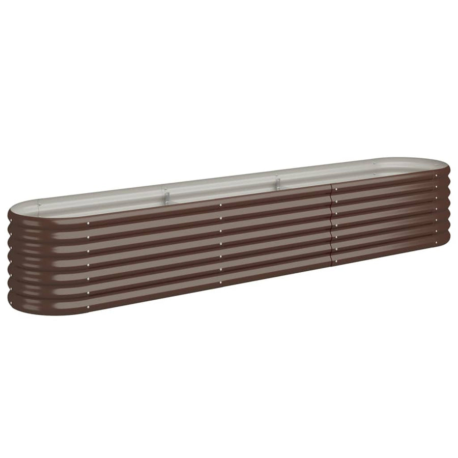 Plantenbak 224X40X36 Cm Gepoedercoat Staal Bruin 224 x 40 x 36 cm