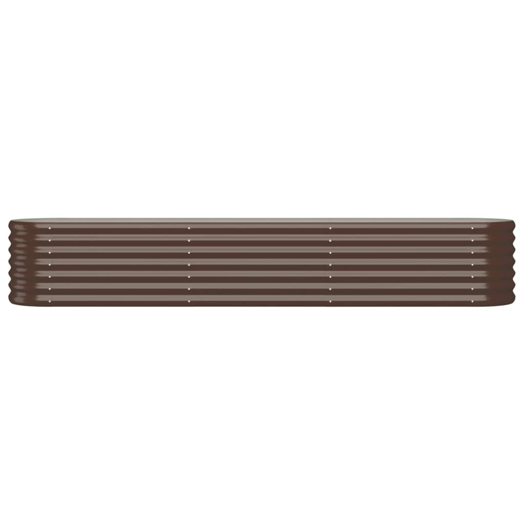 Plantenbak 224X40X36 Cm Gepoedercoat Staal Bruin 224 x 40 x 36 cm