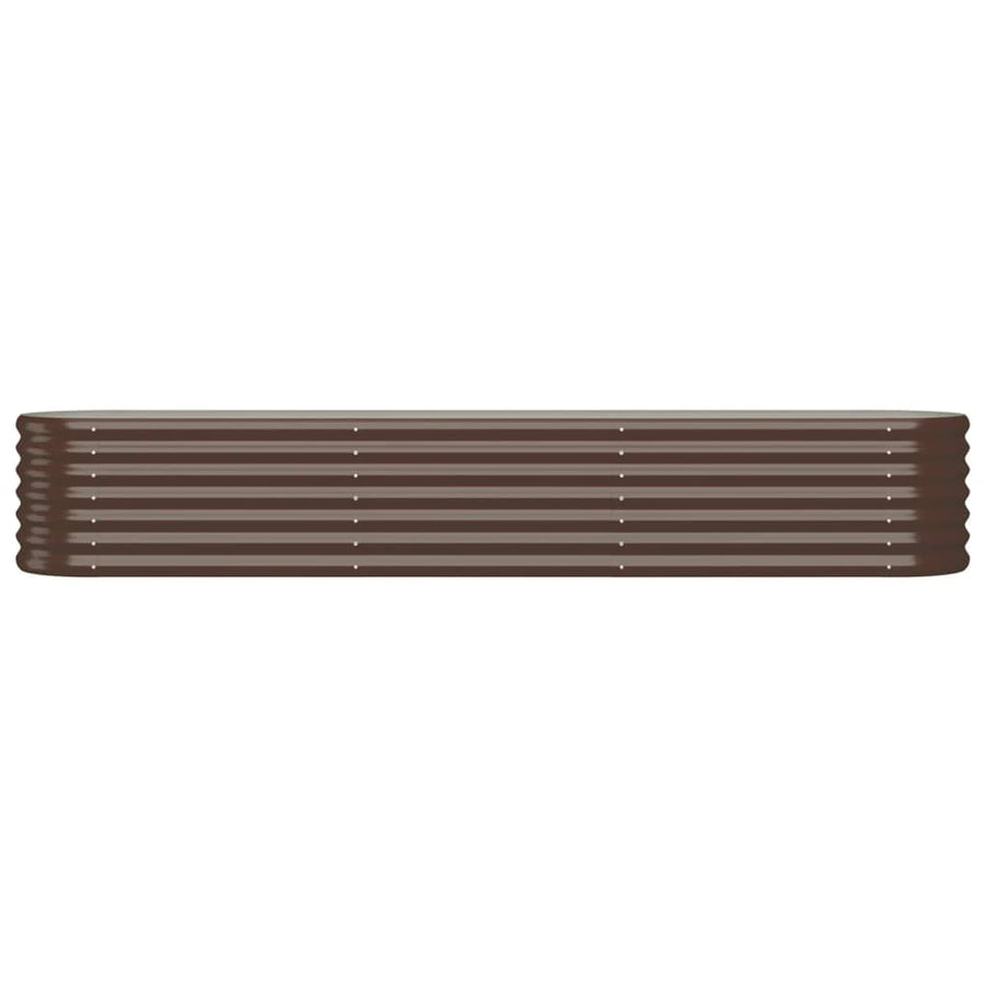 Plantenbak 224X40X36 Cm Gepoedercoat Staal Bruin 224 x 40 x 36 cm