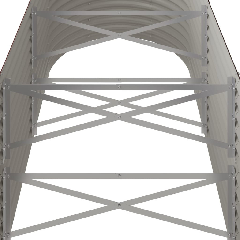 Plantenbak 224X40X36 Cm Gepoedercoat Staal Bruin 224 x 40 x 36 cm