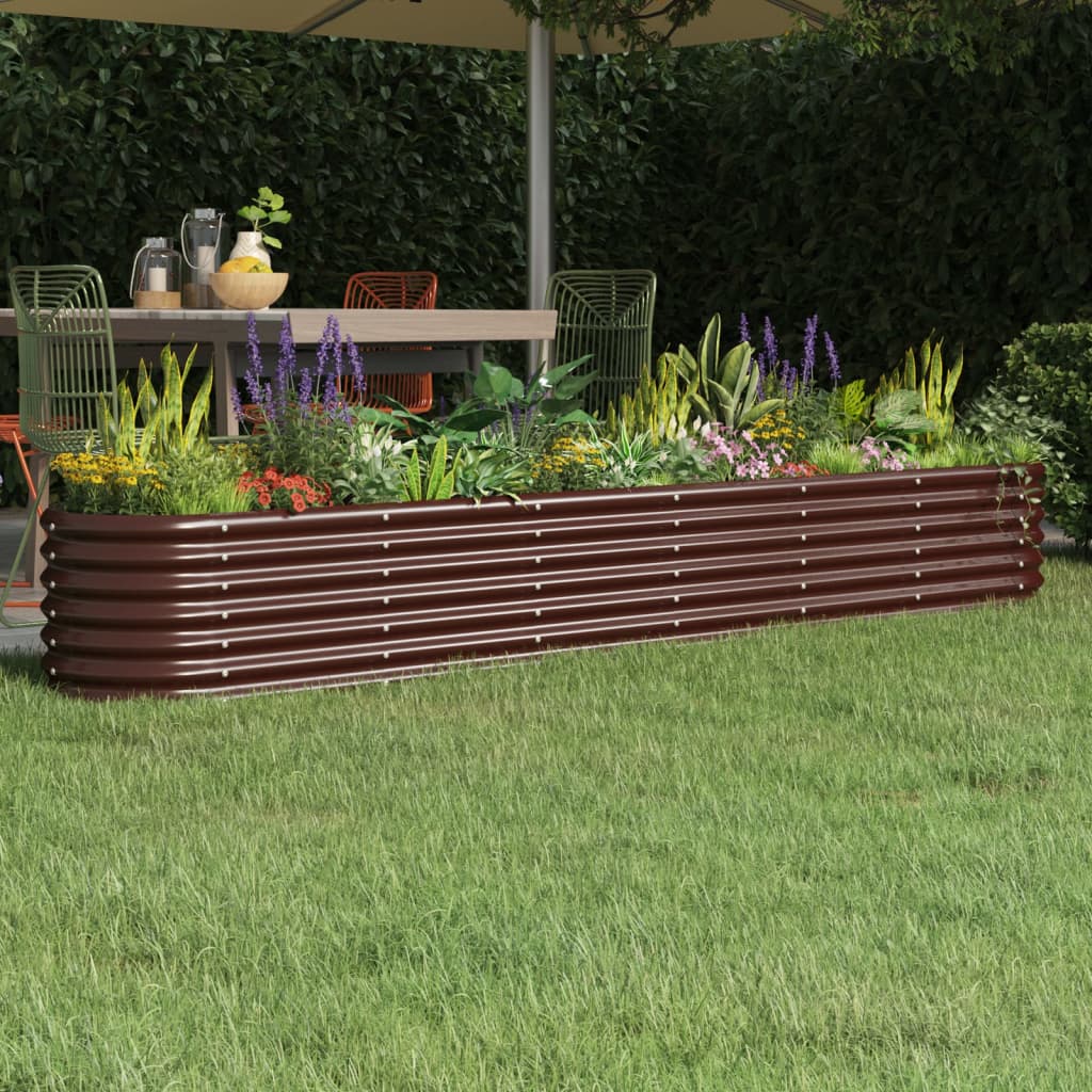 Plantenbak 332X40X36 Cm Gepoedercoat Staal Antracietkleurig