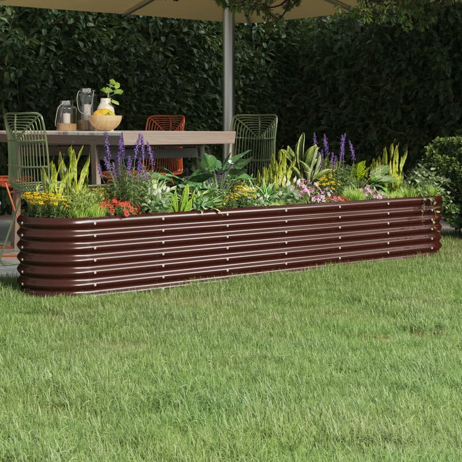 Plantenbak 332X40X36 Cm Gepoedercoat Staal Antracietkleurig