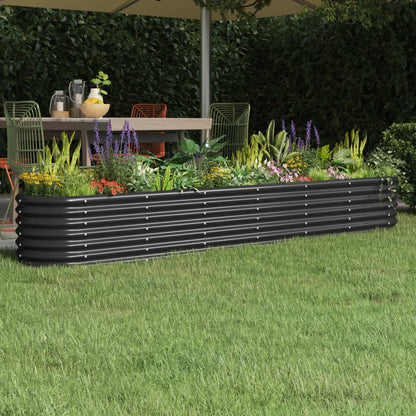 Plantenbak 332X40X36 Cm Gepoedercoat Staal Antracietkleurig