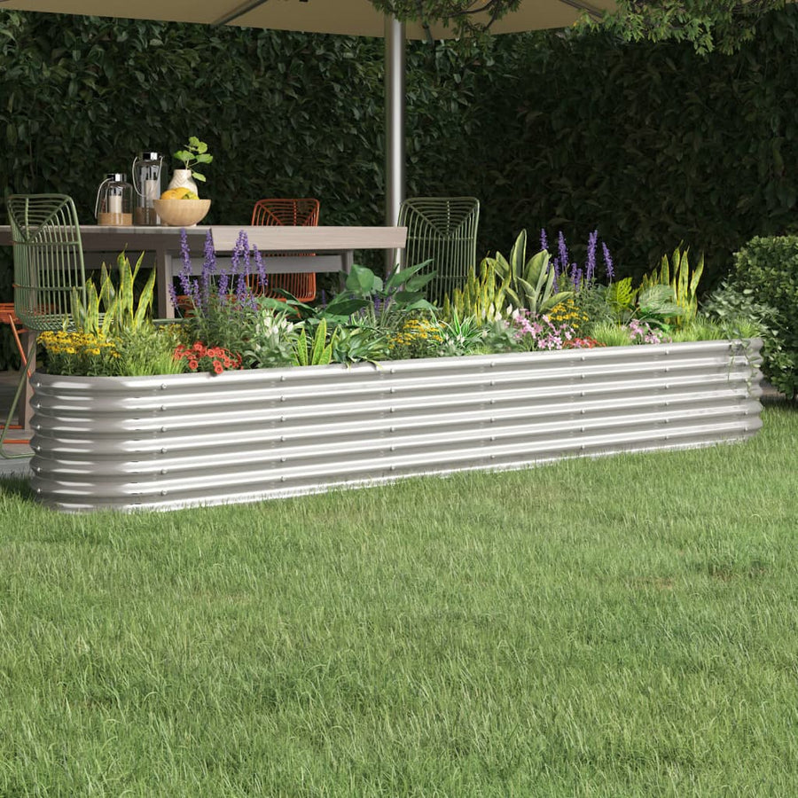 Plantenbak 332X40X36 Cm Gepoedercoat Staal Antracietkleurig