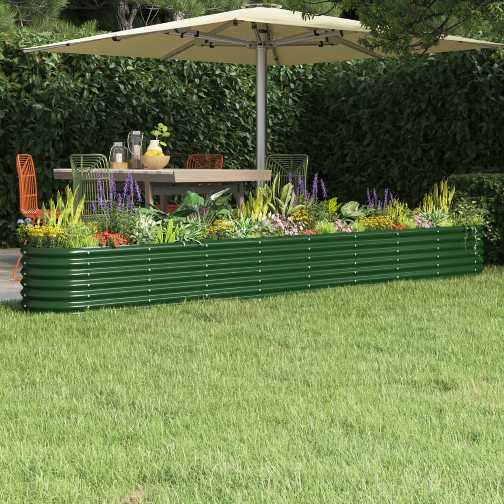 Plantenbak 332X40X36 Cm Gepoedercoat Staal Groen 332 x 40 x 36 cm