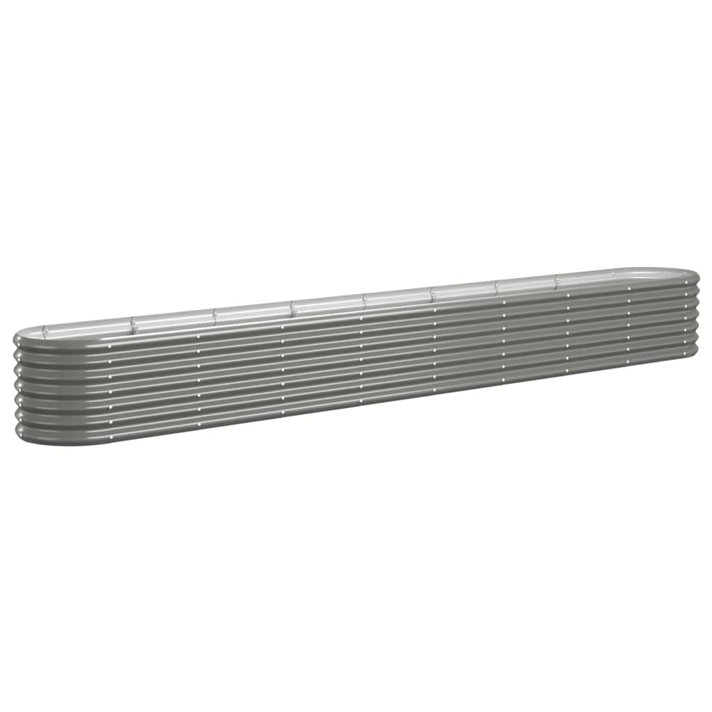 Plantenbak 332X40X36 Cm Gepoedercoat Staal Grijs 332 x 40 x 36 cm
