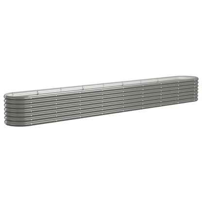 Plantenbak 332X40X36 Cm Gepoedercoat Staal Grijs 332 x 40 x 36 cm