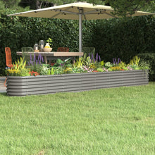 Plantenbak 332X40X36 Cm Gepoedercoat Staal Grijs 332 x 40 x 36 cm