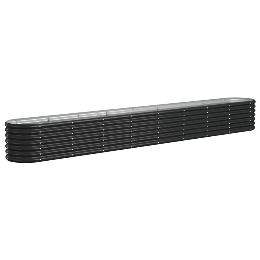 Plantenbak 332X40X36 Cm Gepoedercoat Staal Antracietkleurig