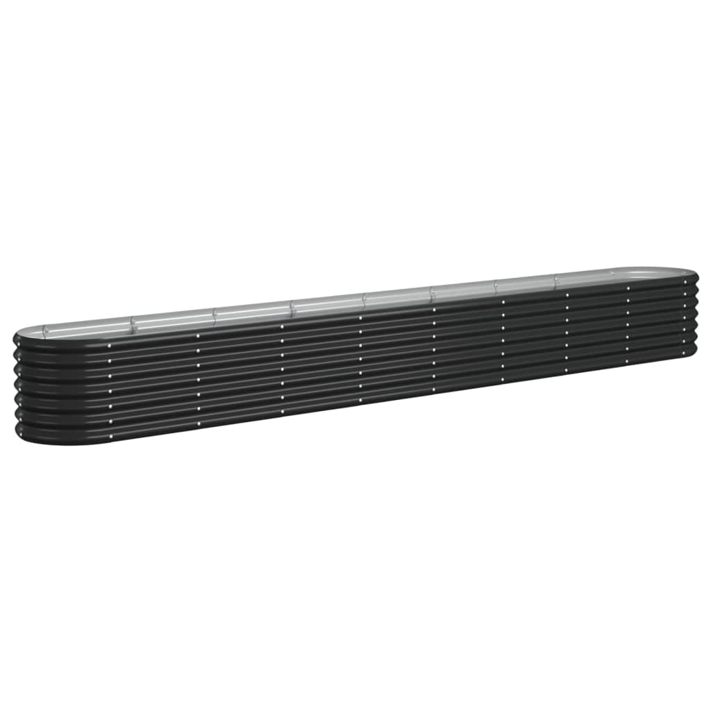 Plantenbak 332X40X36 Cm Gepoedercoat Staal Antracietkleurig 332 x 40 x 36 cm