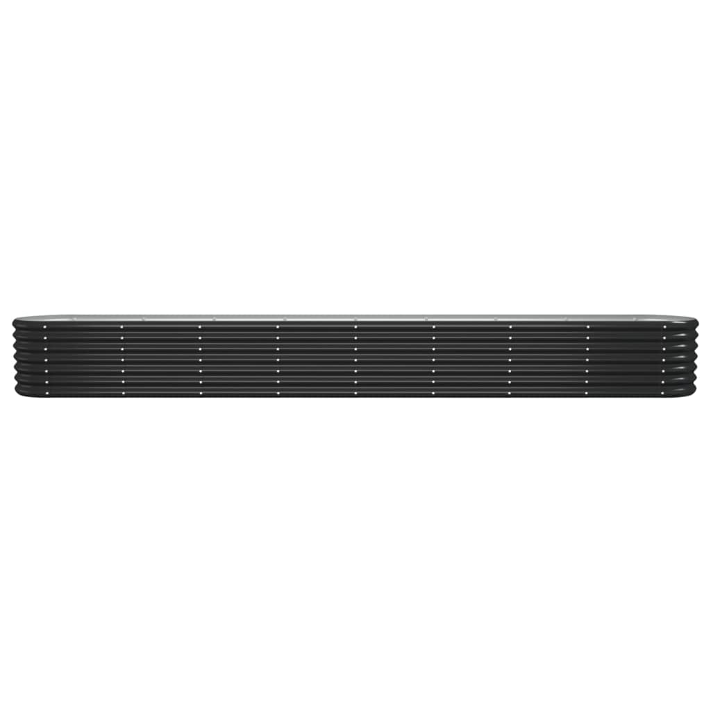 Plantenbak 332X40X36 Cm Gepoedercoat Staal Antracietkleurig 332 x 40 x 36 cm