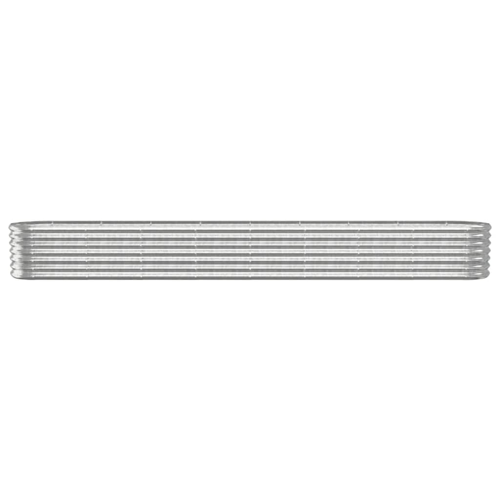 Plantenbak 332X40X36 Cm Gepoedercoat Staal Zilverkleurig 332 x 40 x 36 cm