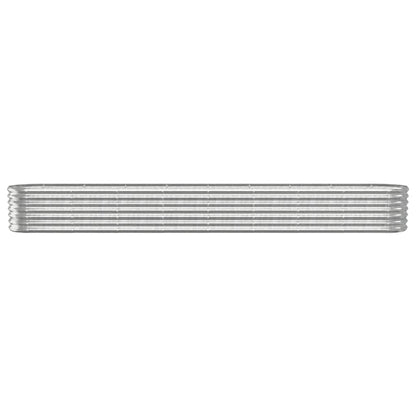 Plantenbak 332X40X36 Cm Gepoedercoat Staal Zilverkleurig 332 x 40 x 36 cm