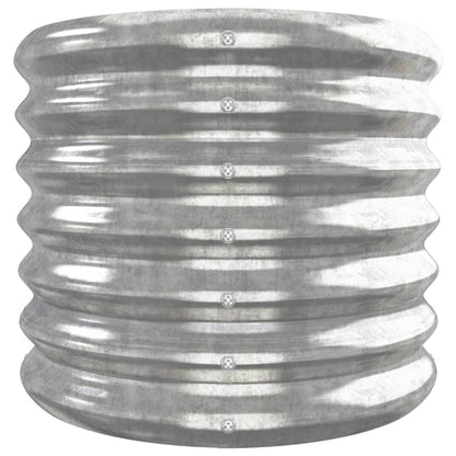 Plantenbak 332X40X36 Cm Gepoedercoat Staal Zilverkleurig 332 x 40 x 36 cm