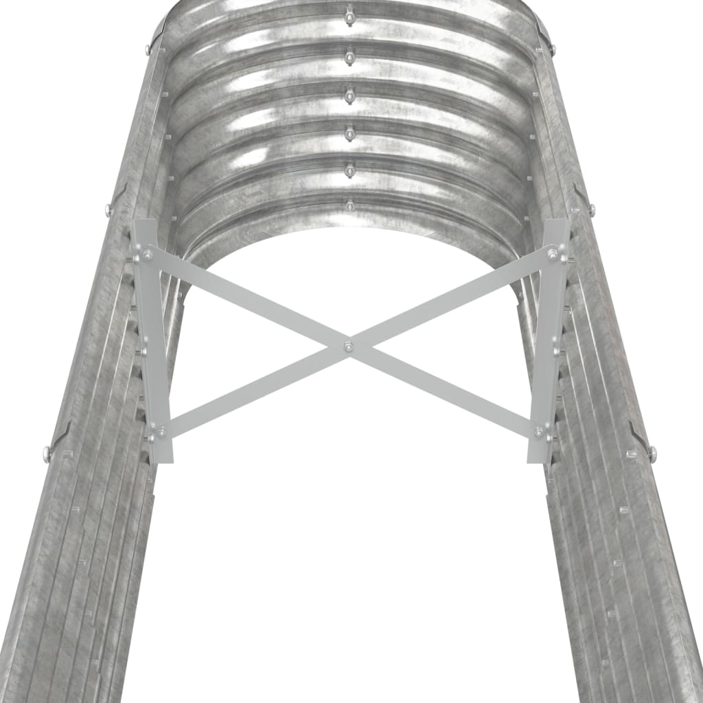 Plantenbak 332X40X36 Cm Gepoedercoat Staal Zilverkleurig 332 x 40 x 36 cm