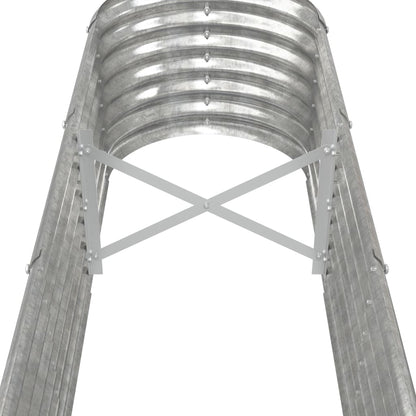 Plantenbak 332X40X36 Cm Gepoedercoat Staal Zilverkleurig 332 x 40 x 36 cm