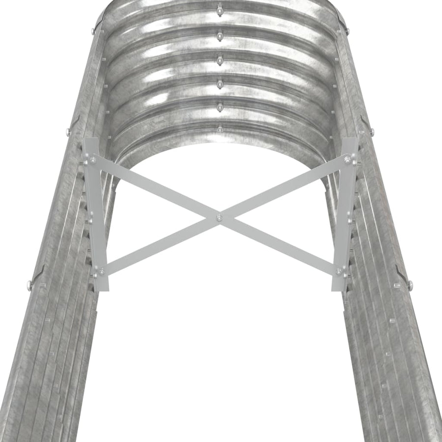 Plantenbak 332X40X36 Cm Gepoedercoat Staal Zilverkleurig 332 x 40 x 36 cm