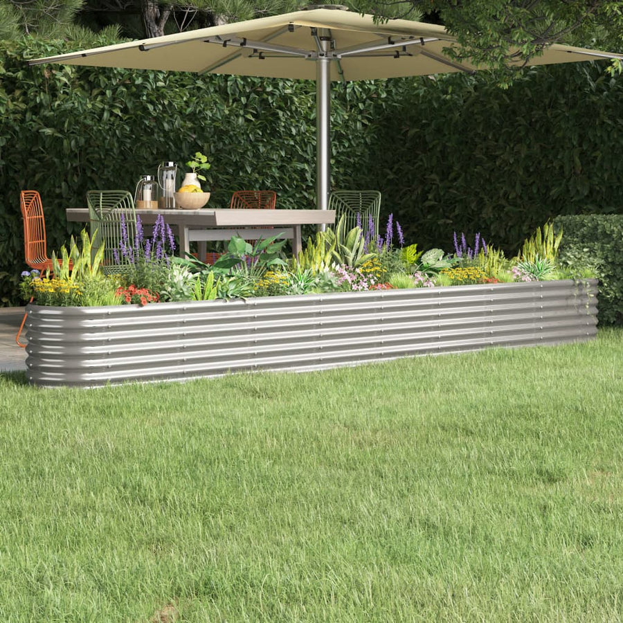 Plantenbak 332X40X36 Cm Gepoedercoat Staal Antracietkleurig
