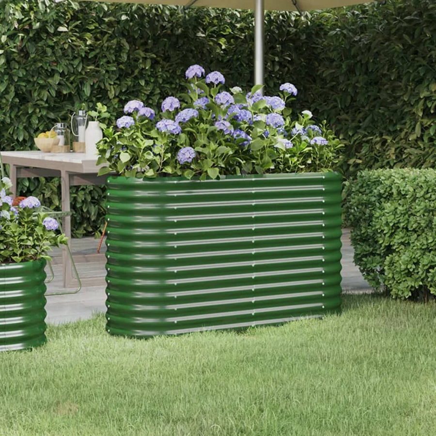 Plantenbak 332X40X36 Cm Gepoedercoat Staal Antracietkleurig