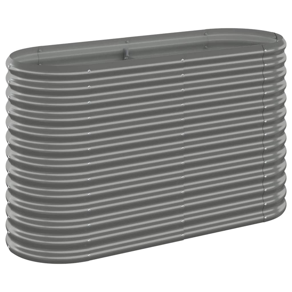Plantenbak 114x40x68 cm gepoedercoat staal grijs